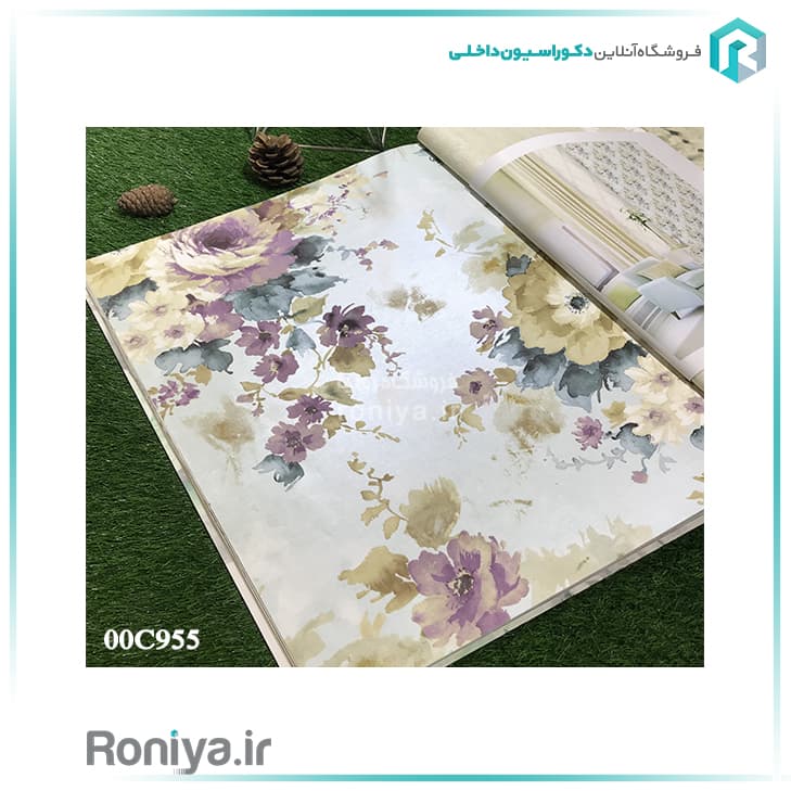 کاغذ دیواری آمریکایی گل های آبرنگی لطیف کد00C948 — تصویر ۲