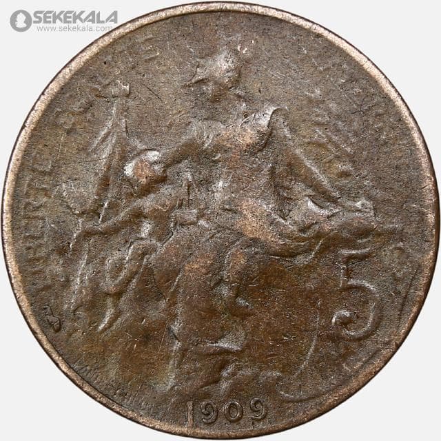 سکه 5 سنتیم فرانسه 1909 (جمهوری سوم)