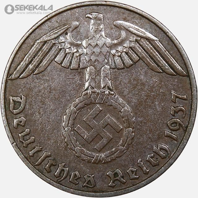 سکه 1 رایش فنیگ آلمان نازی 1937 E