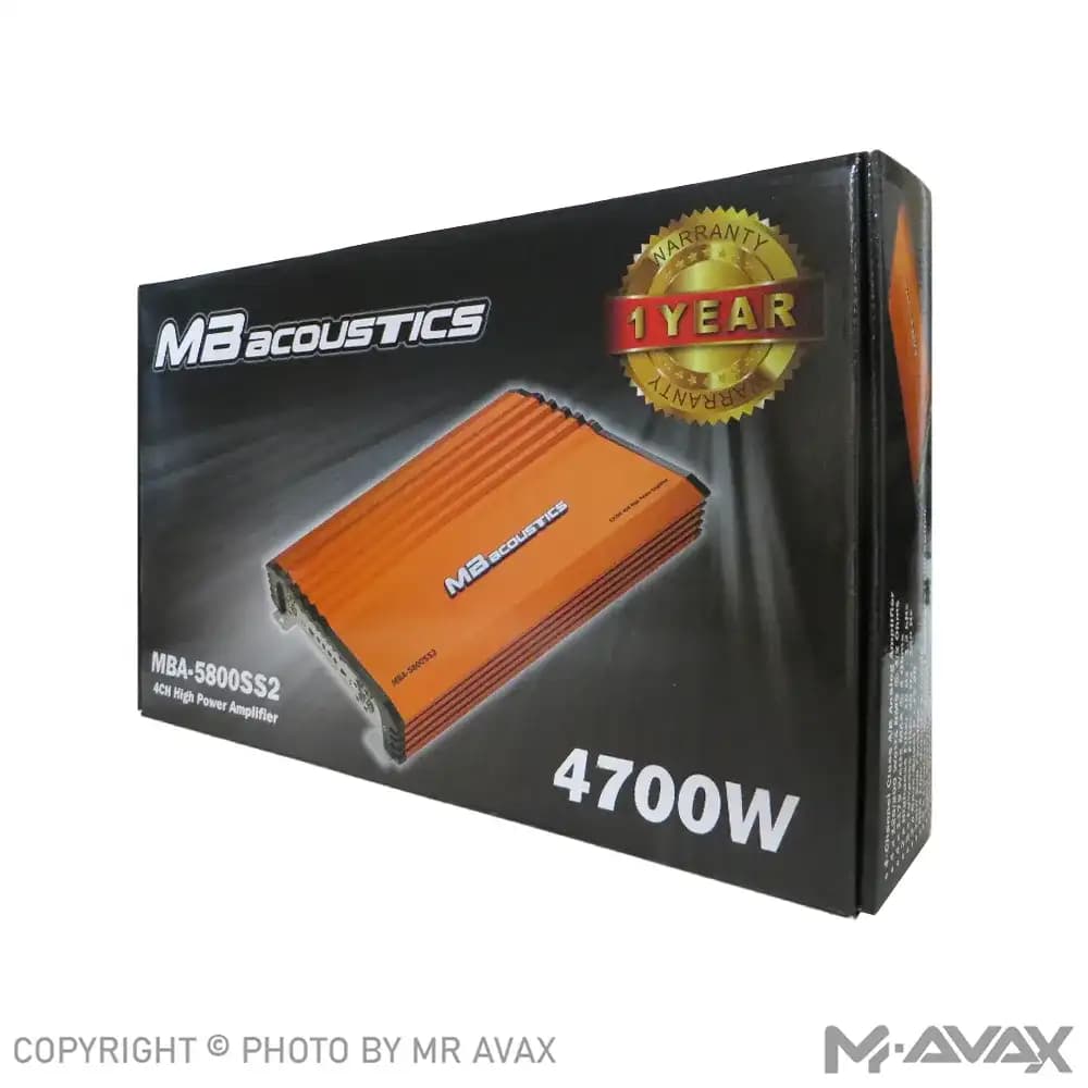 آمپلی فایر 4 کانال ام بی آکوستیک مدل MBA-5800SS2 — تصویر ۴