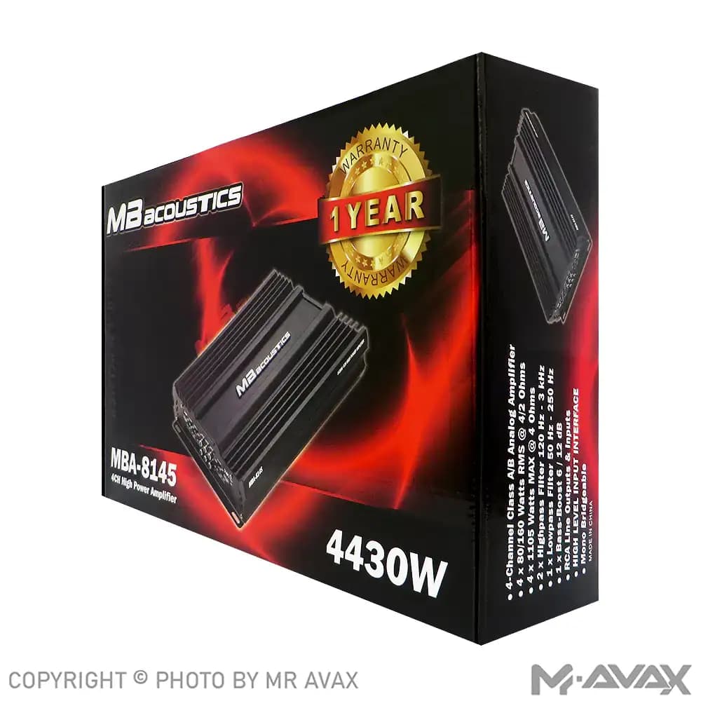 آمپلی فایر 4 کانال ام بی آکوستیک مدل MBA-8145 — تصویر ۴