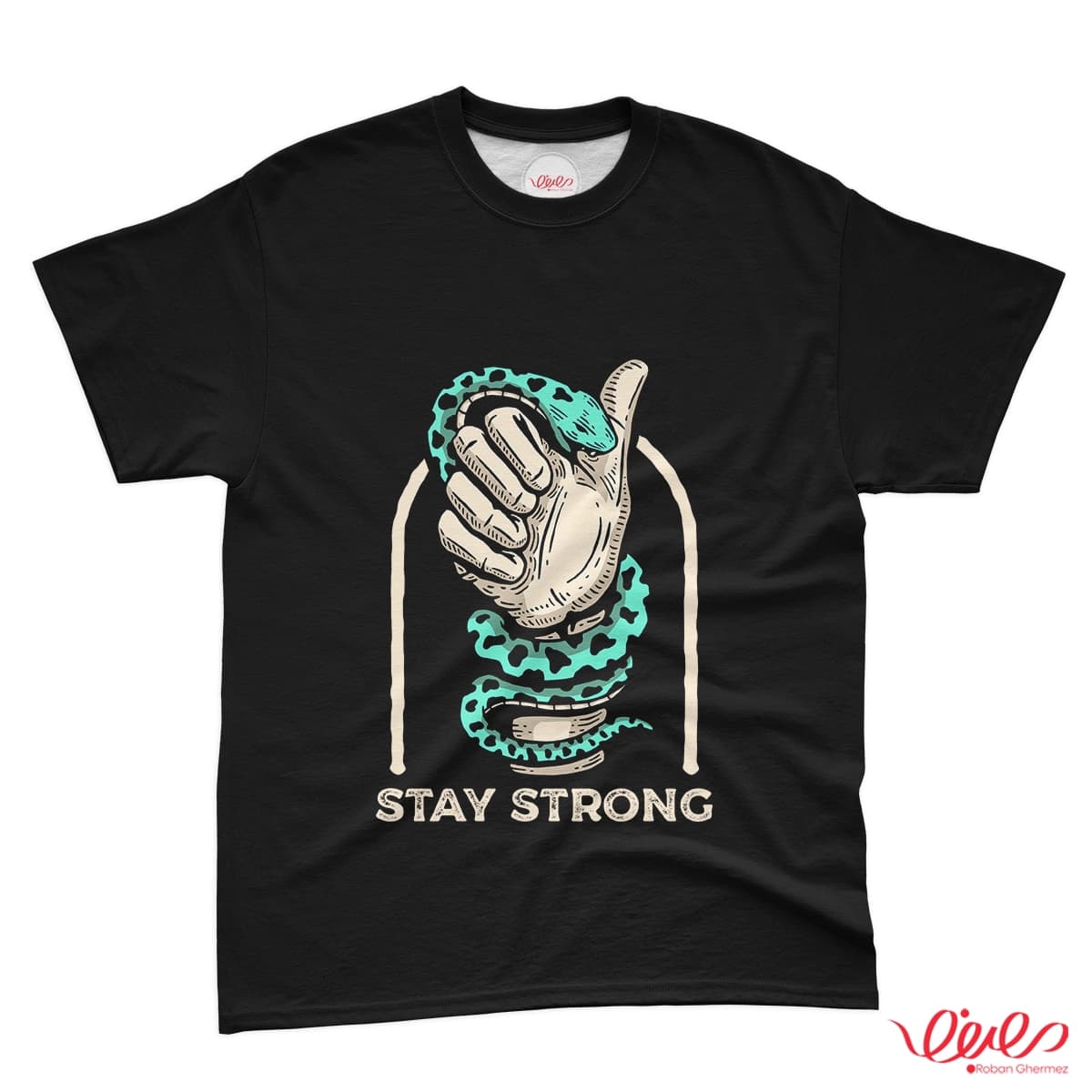 تیشرت کد 022 STAY STRONG دست مشت کرده با مار