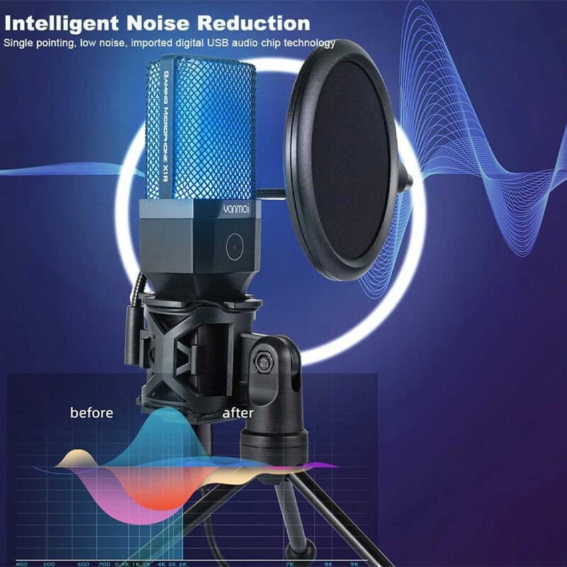 میکروفون رومیزی کندانسور Yanmai X1R RGB — تصویر ۷
