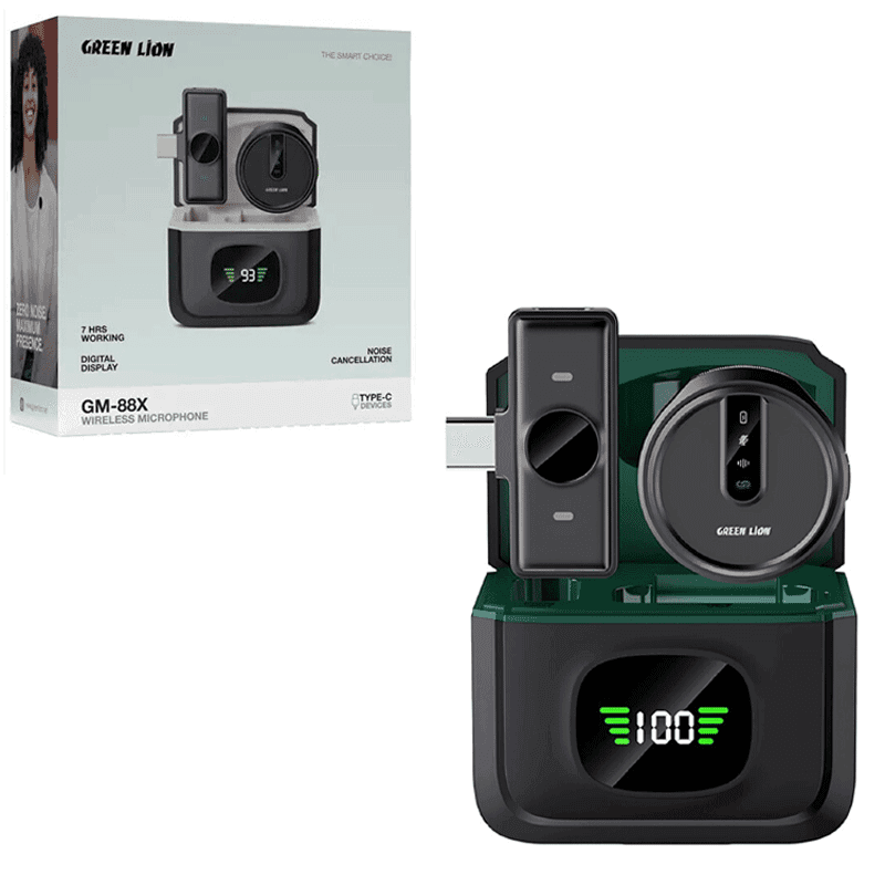 میکروفون یقه ای بی سیم Green Lion GM-88X Type-C
