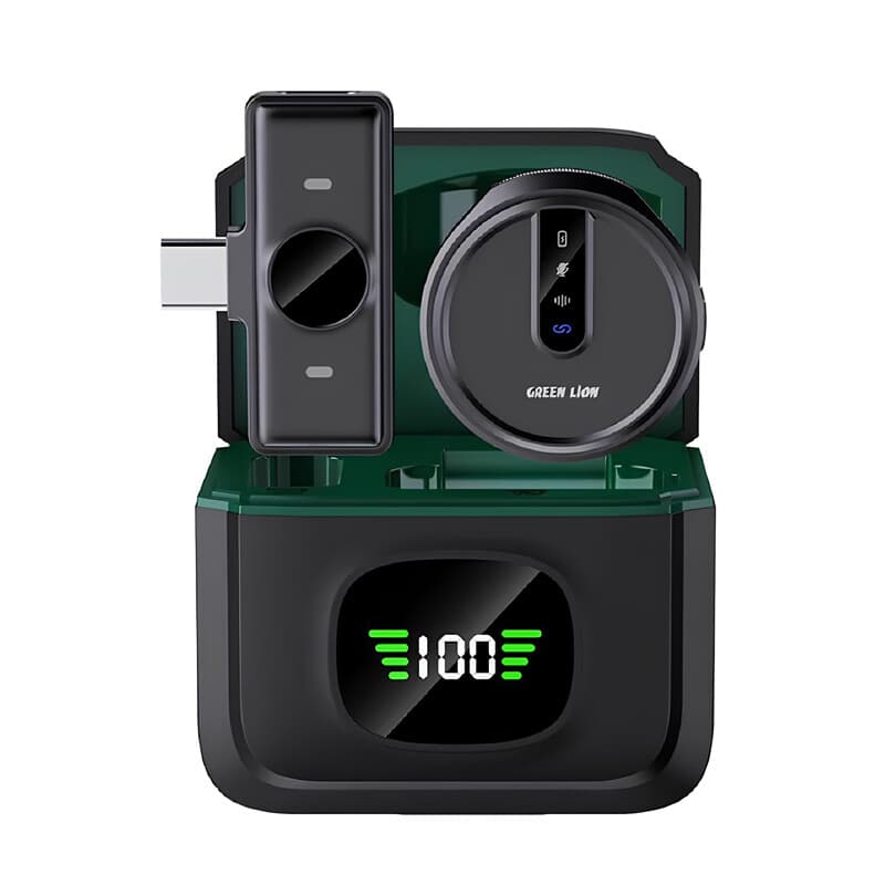 میکروفون یقه ای بی سیم Green Lion GM-88X Type-C — تصویر ۲