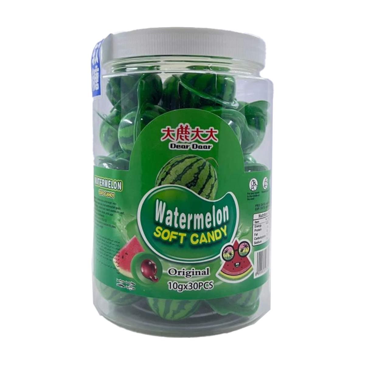 مارشمالو توپی میوه ای مدل هندوانه چینی دیر دادا 10 گرم 30 عددی ( 300 گرم )