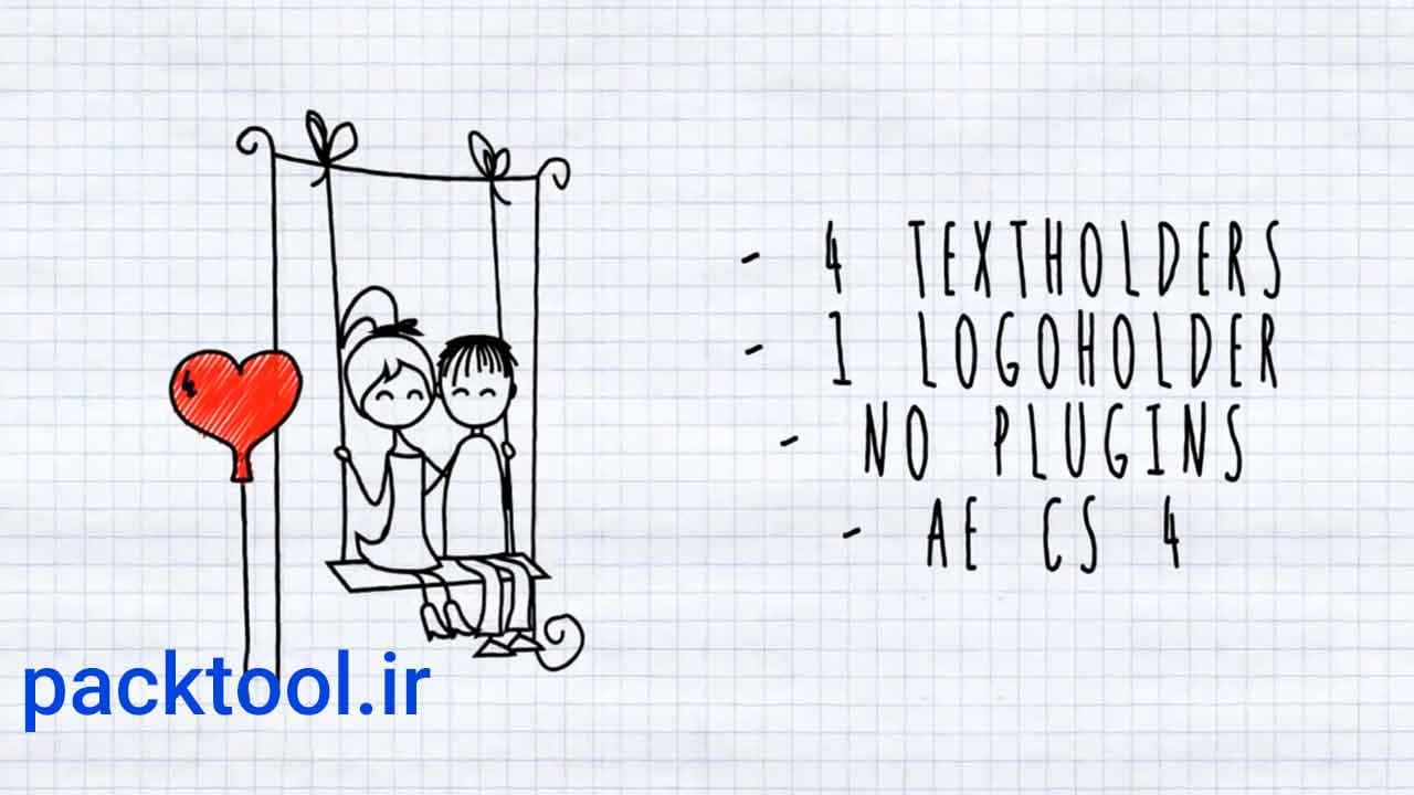 دانلود پروژه آماده عروسی کارت انیمیشن عشق love cartoon card افتر افکت