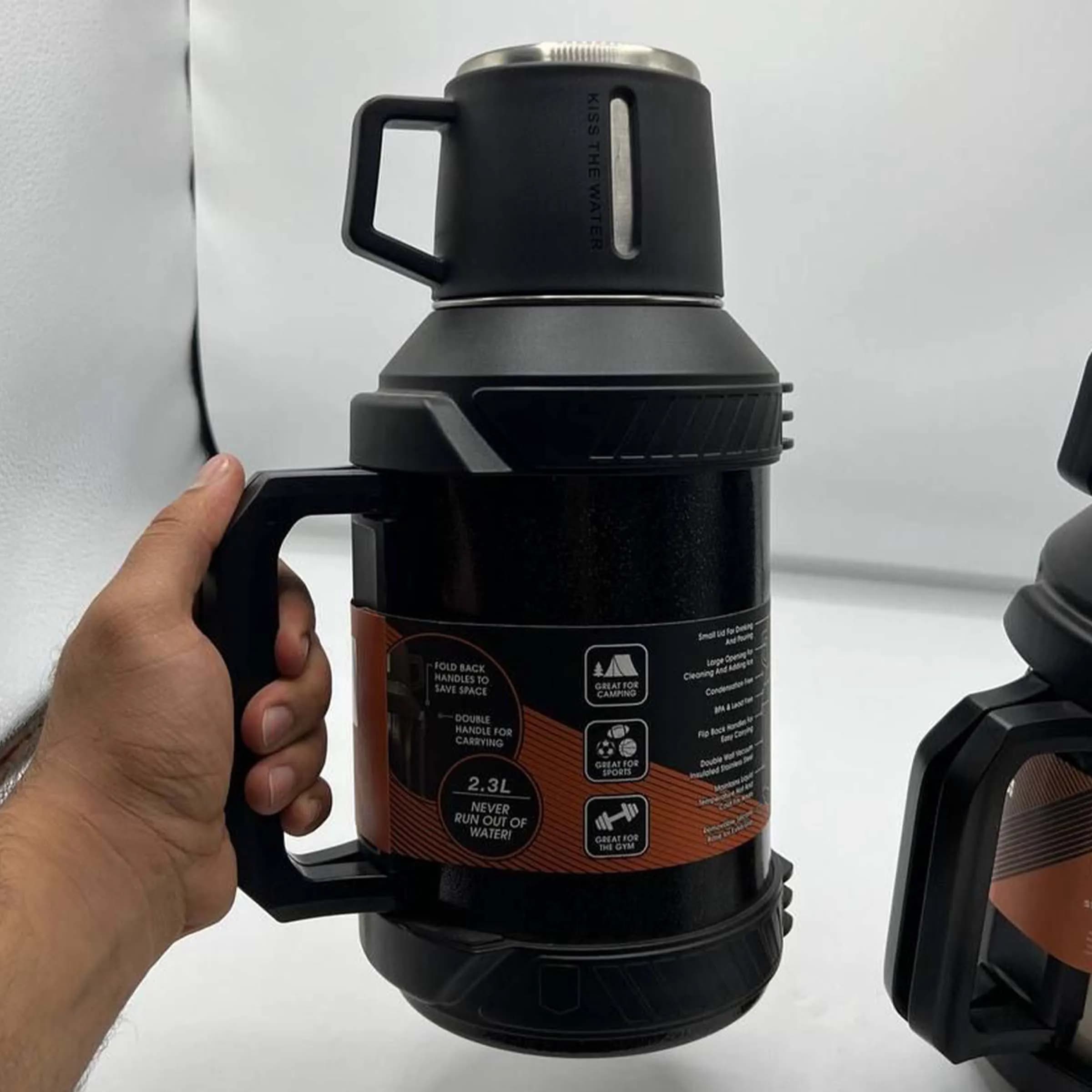 فلاسک کوهنوردی و کمپینگ ۲.۳ لیتری تیهو (TEAHOO) مدل High Capacity – بدنه استیل ضدخش — تصویر ۳