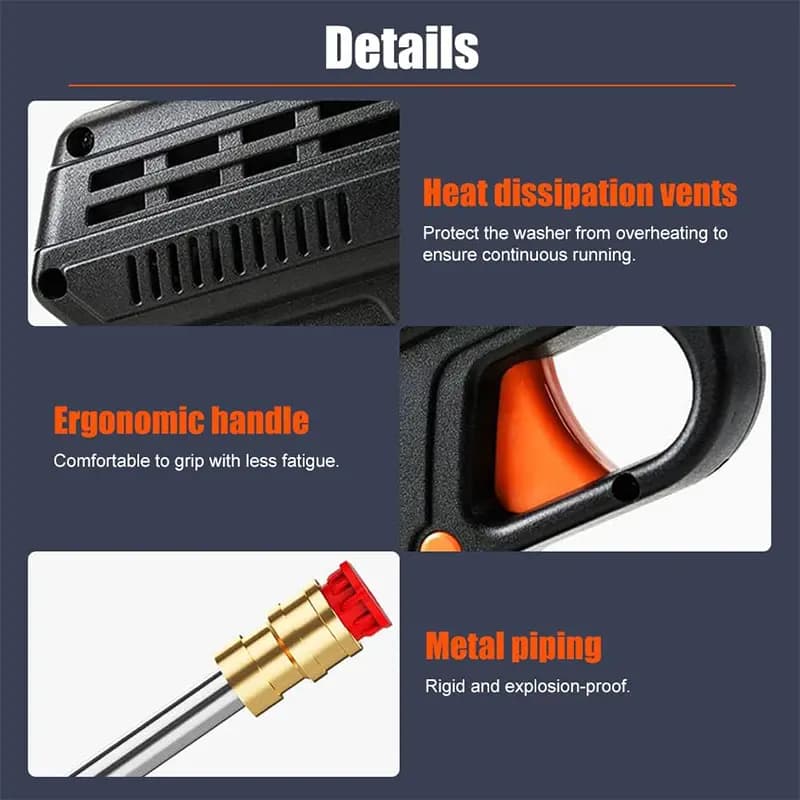 کارواش شارژی تفنگی پرتابل مدل Cleaning Gun — تصویر ۴