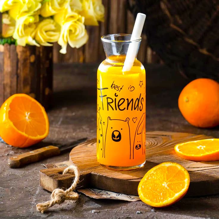 بطری شیشه ای هانا نی دار چاپدار مانیا(24)/305041
