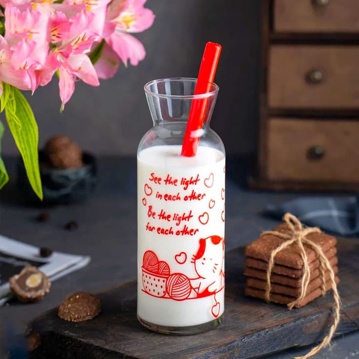 بطری شیشه ای هانا نی دار چاپدار مانیا(24)/305041 — تصویر ۲
