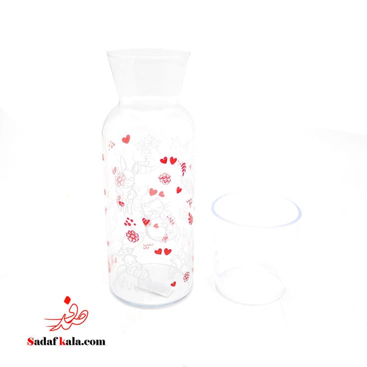 بطری شیشه ای مانا با لیوان چاپدار مانیا(12)/305031 — تصویر ۳