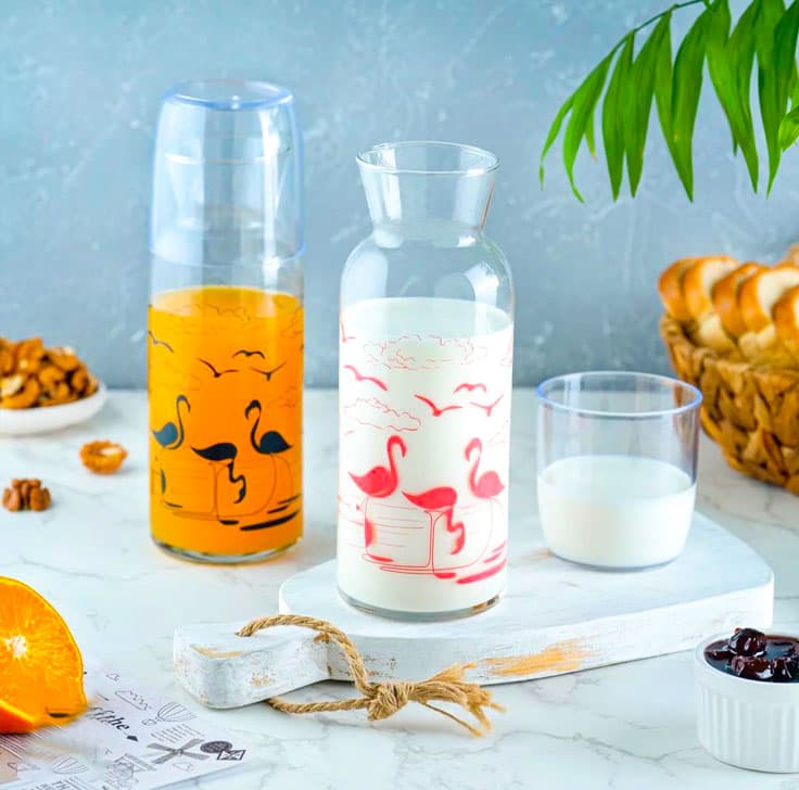 بطری شیشه ای مانا با لیوان چاپدار مانیا(12)/305031 — تصویر ۲
