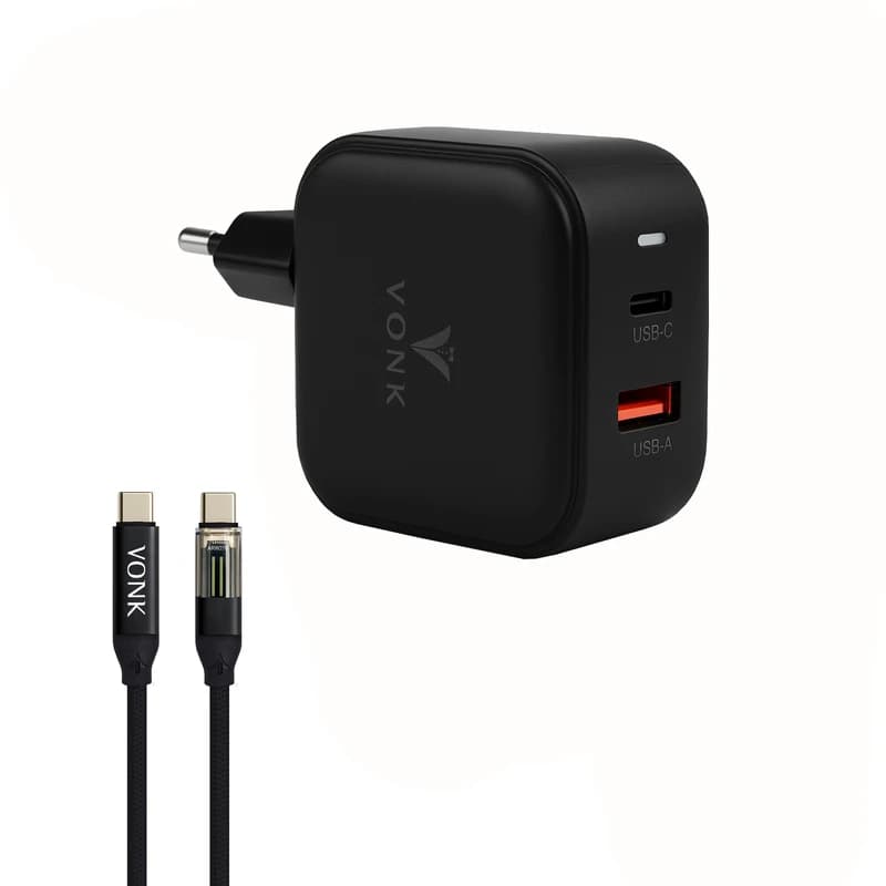 شارژر دیواری وونک مدل CA-45 توان ۴۵ وات با ۲ پورت USB کد m20086