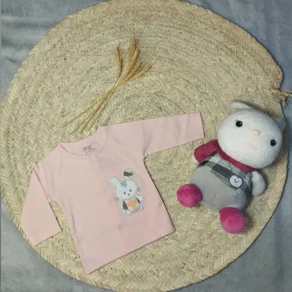 جلو دکمه دار نوزادی طرح خرگوش TiTi(مانتو نوزادی)دارای سایز بندی کامل