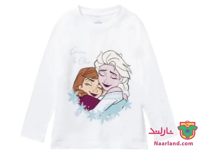 ست بلوز شلوار دخترانه کودک frozen طرح آنا و السا — تصویر ۳