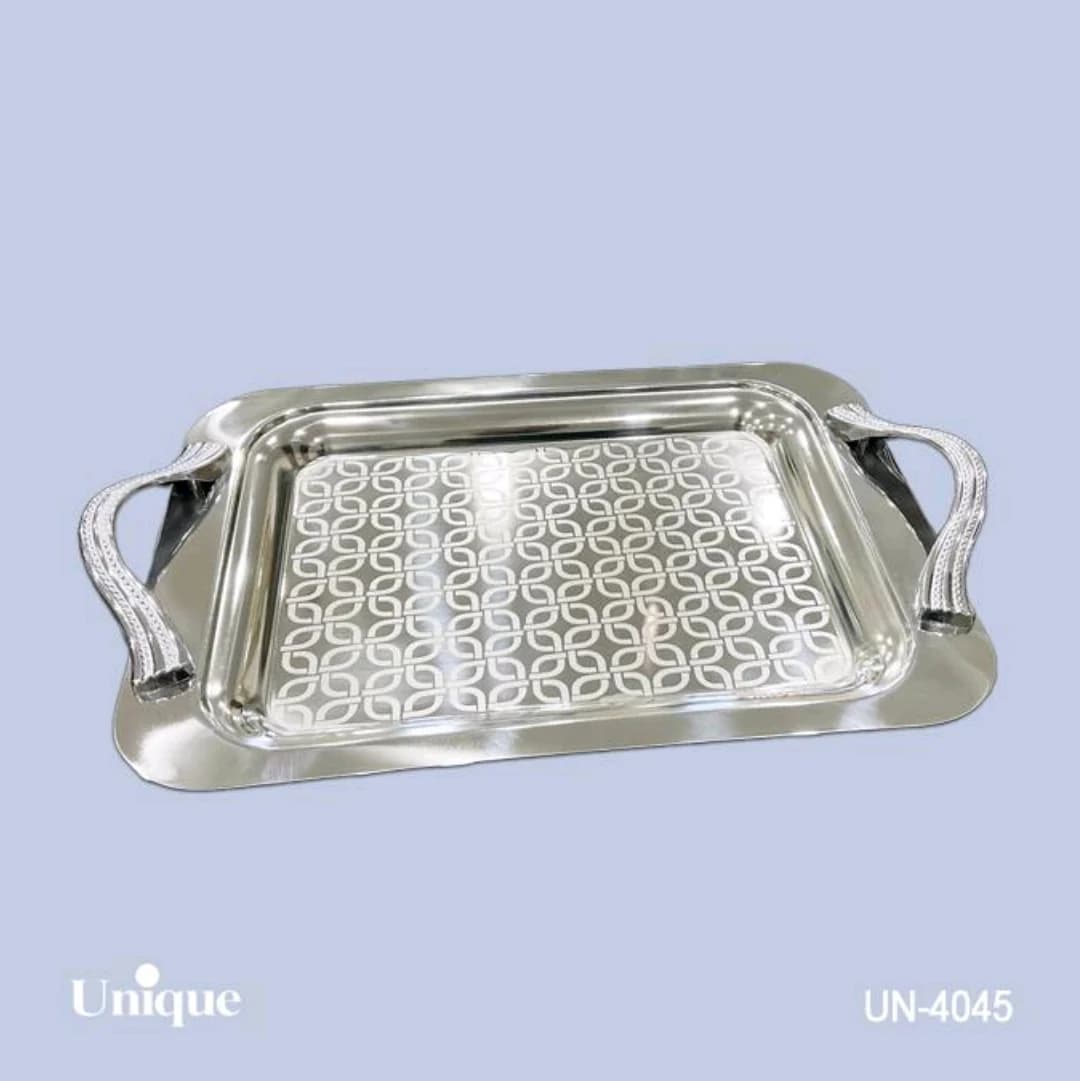 سینی براق استیل یونیک بدون پایه کوچک کد UN-4045