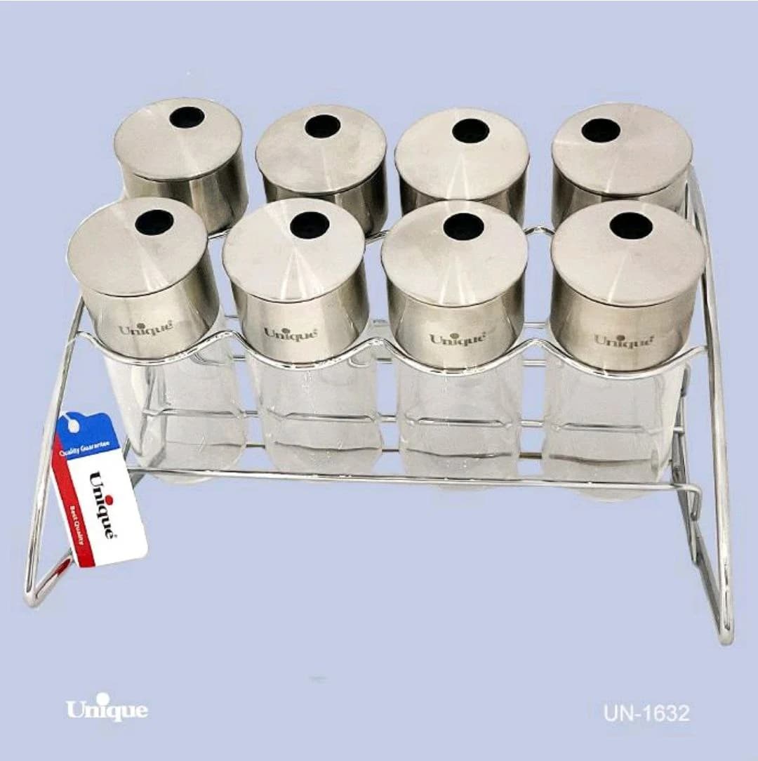 ست ادویه یونیک 8 تایی استیل موجی کد UN-1632