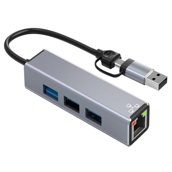 تبدیل و هاب تایپ سی و یو اس بی به شبکه و USB 3.0 آیفورتک مدل IFORTECH IF-78