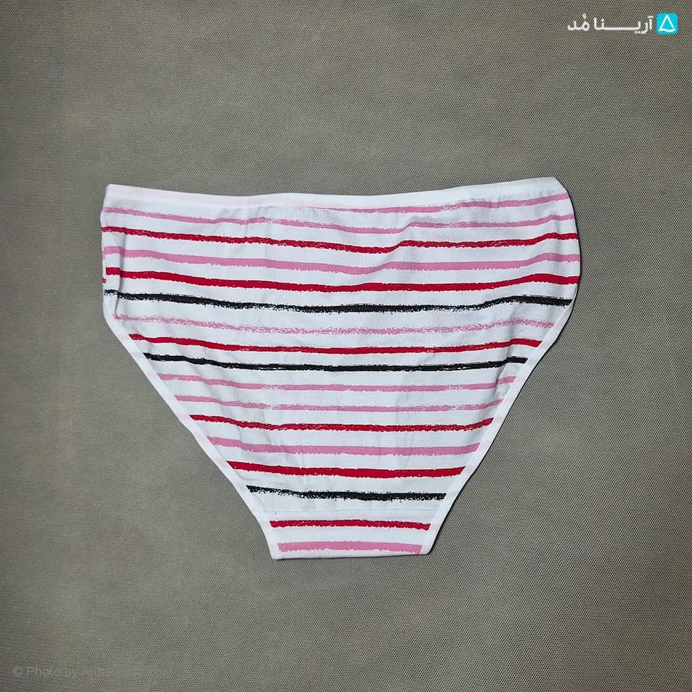 شورت نخی زنانه اسلیپ راه راه کد AFU-2141-5278 — تصویر ۲
