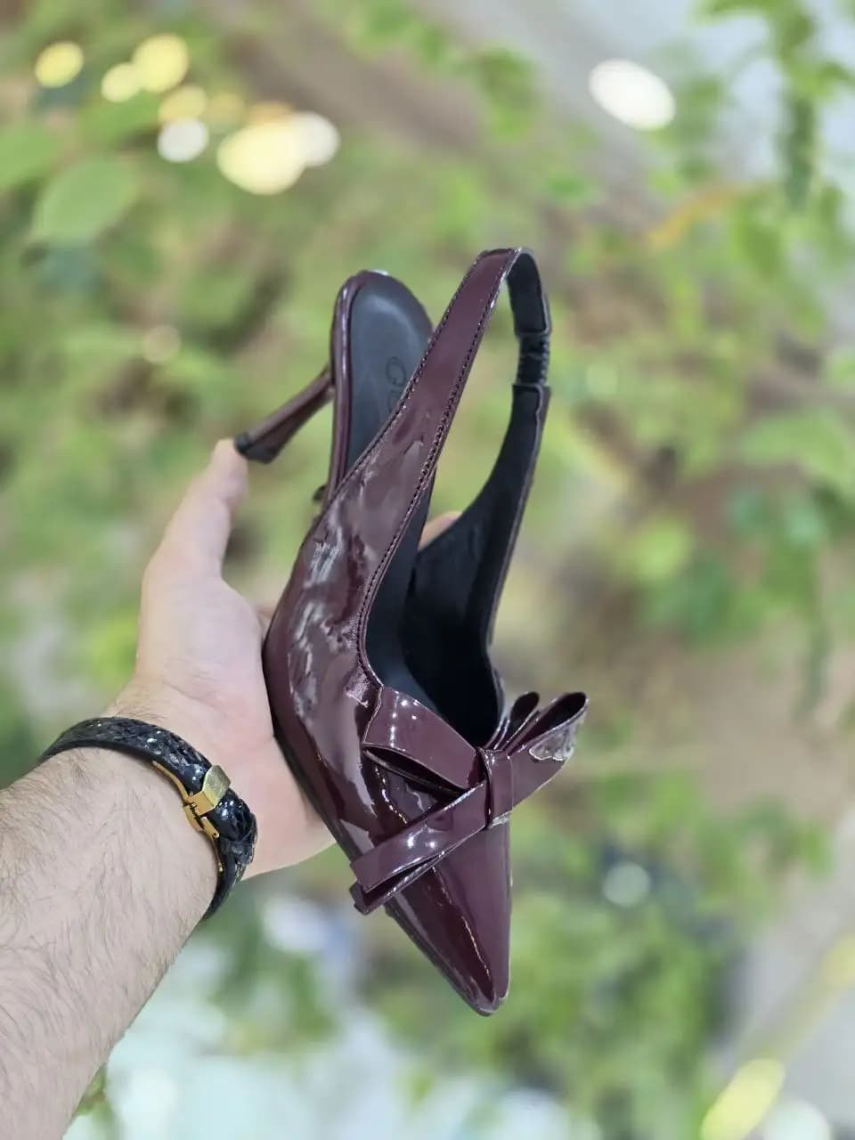 کفش مجلسی پاپیونی ورنی کد 4960 (زرشکی) — تصویر ۲