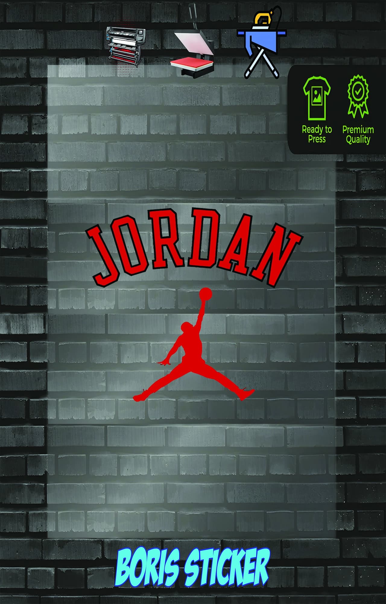 استیکر پوشاک طرح جردن jordan کد 4961