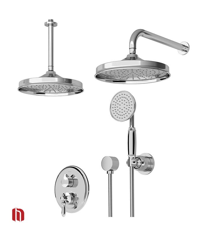 شیر حمام توکار شودر مدل زیگموند کروم تیپ 3 BRASS — تصویر ۲