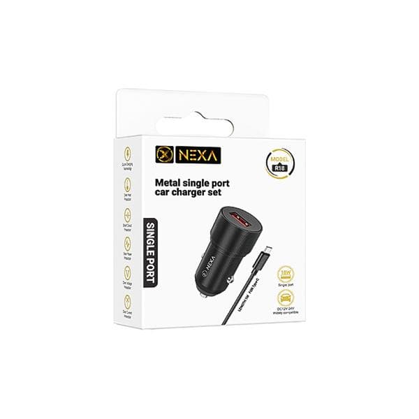 شارژر فندکی Nexa QC3 18W مدل R18 به همراه کابل Type-C — تصویر ۲