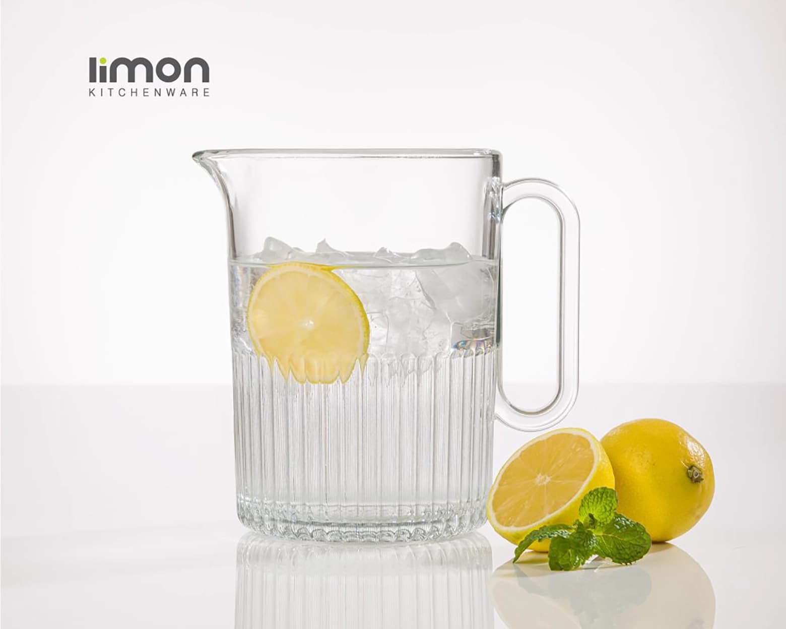 پارچ شیشه ای شیاردار ساده لیمون 2228 — تصویر ۲