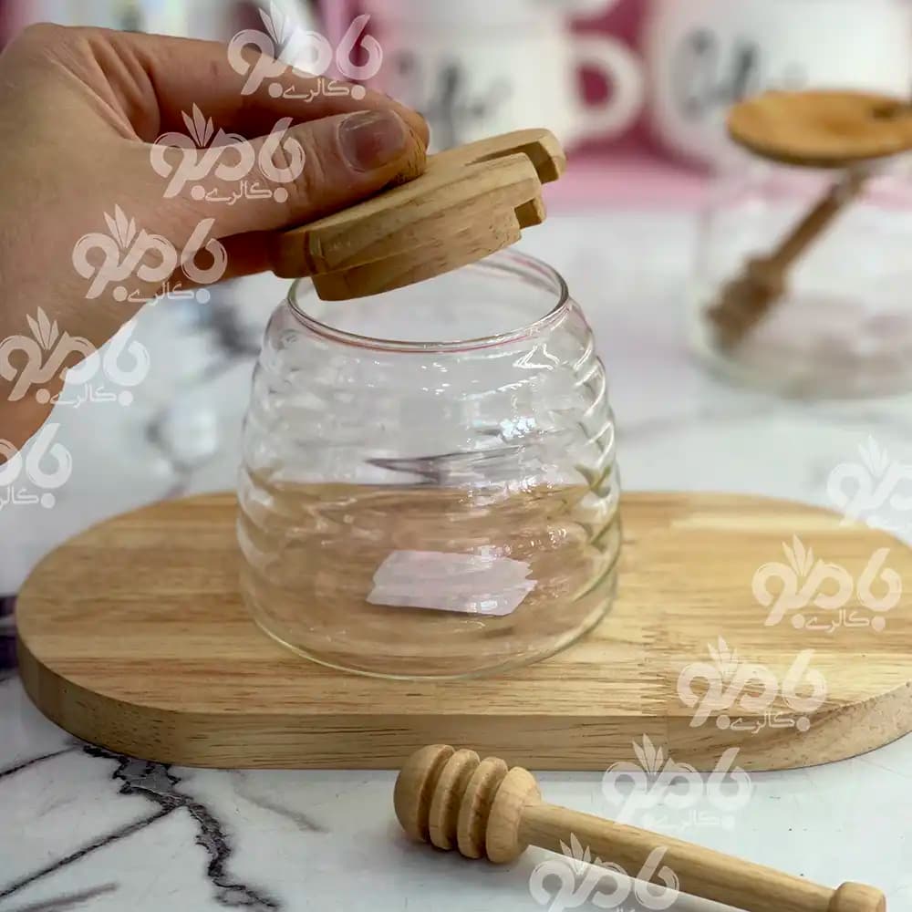 عسل خوری چوبی شیشه ای پاشا — تصویر ۲