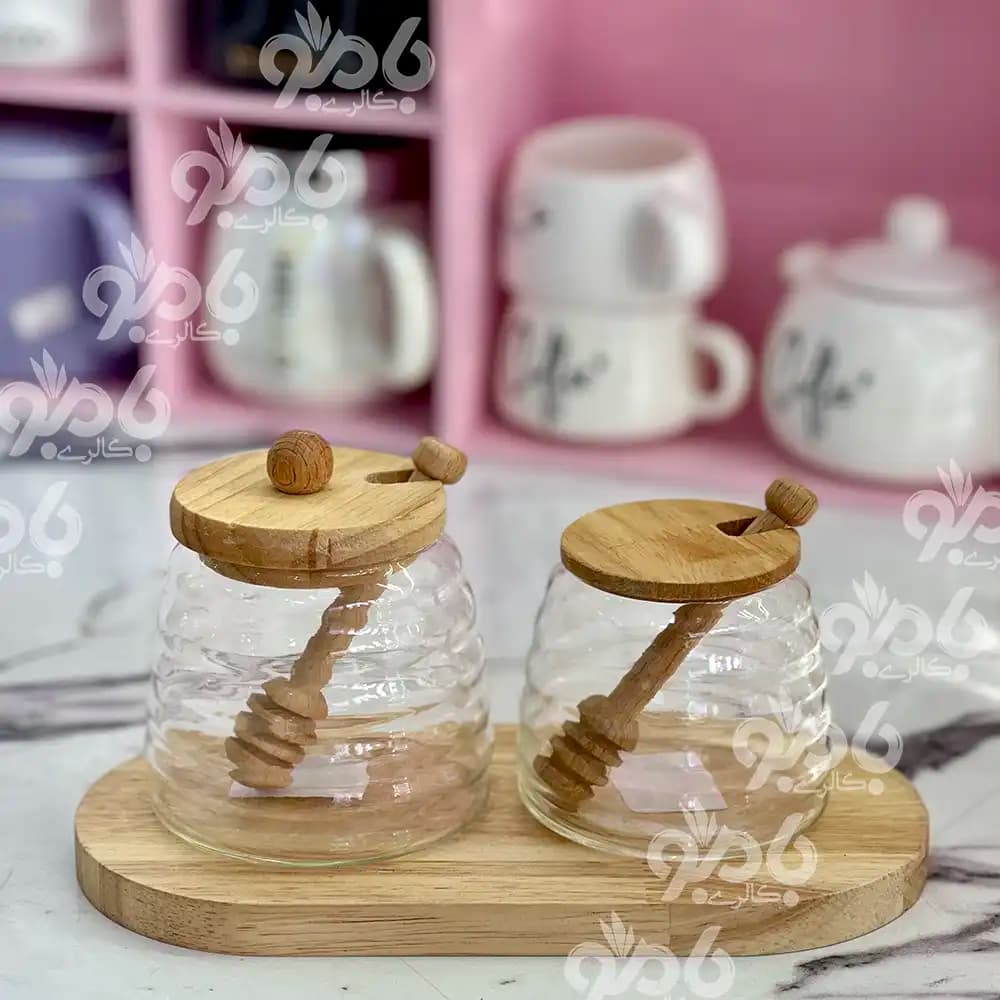 عسل خوری چوبی شیشه ای پاشا — تصویر ۳