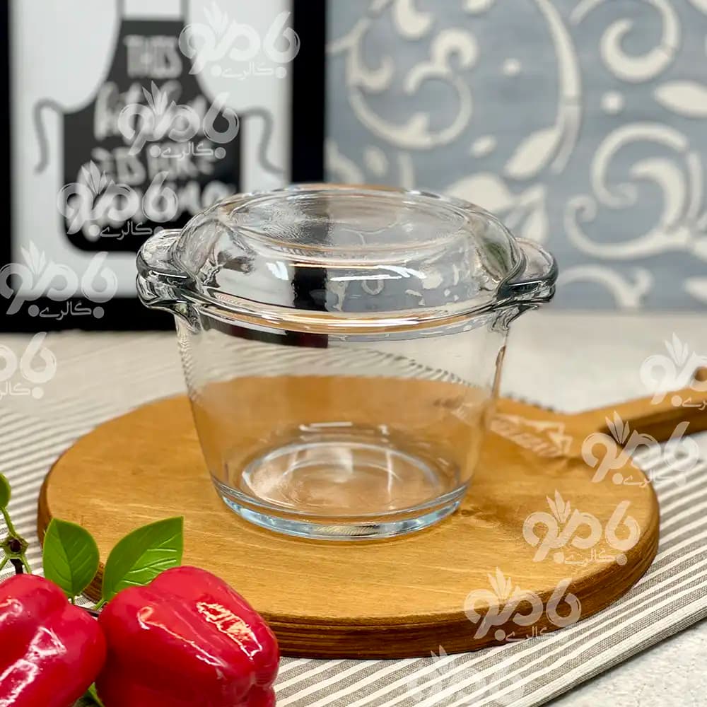 قابلمه شیشه ای لئو درب دار