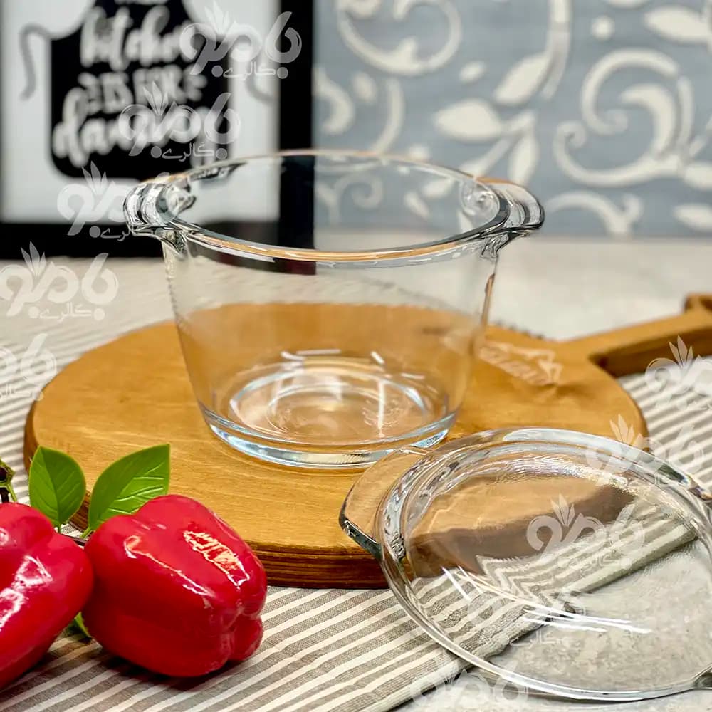 قابلمه شیشه ای لئو درب دار — تصویر ۲