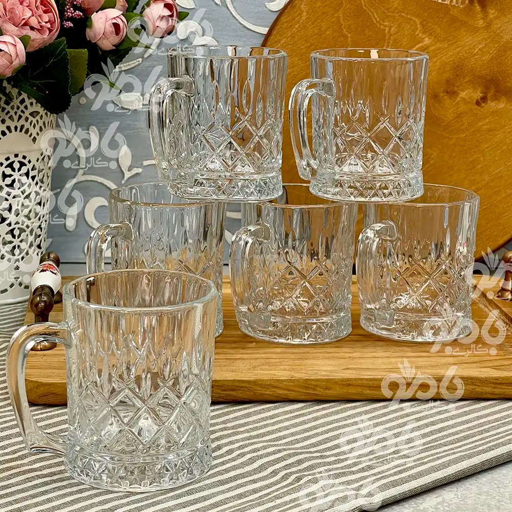 فنجان شیشه ای روما 6عددی کد1403