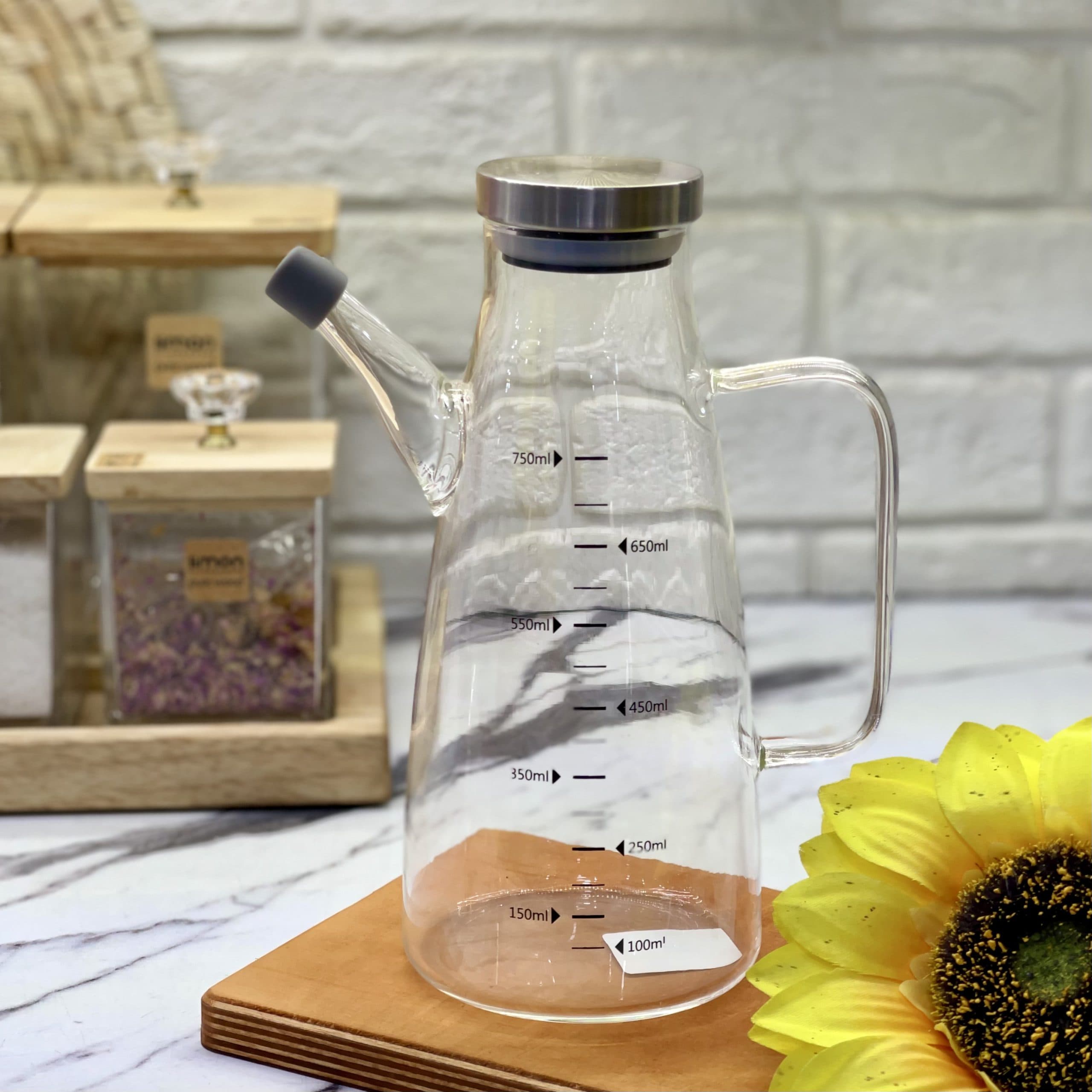 روغن ریز پیرکس درب استیل مخروط 750میل — تصویر ۲