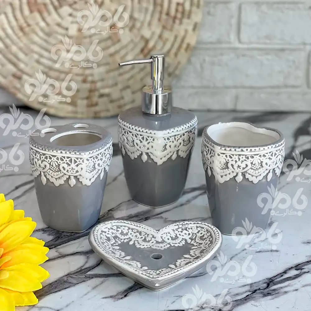 ست جامایع 4 پارچه سرامیکی قلبی