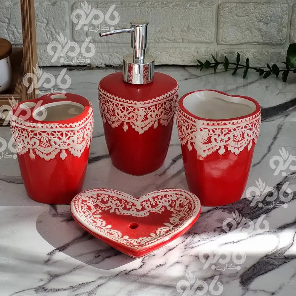 ست جامایع 4 پارچه سرامیکی قلبی — تصویر ۲