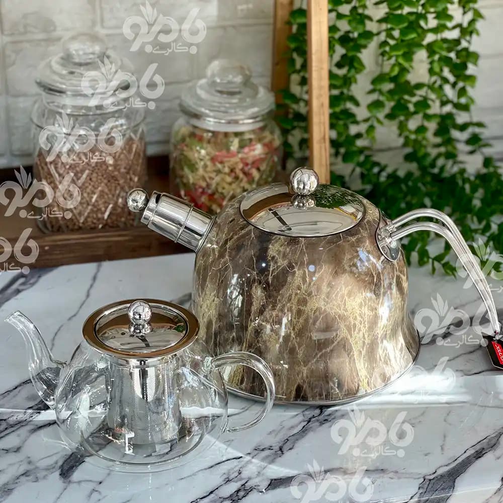 ست کتری و قوری استیل چاپدار دالتون — تصویر ۳