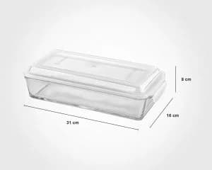 ظرف نگهدارنده شیشه ای مستطیل 1.4 لیتر لیمون 2050 — تصویر ۴