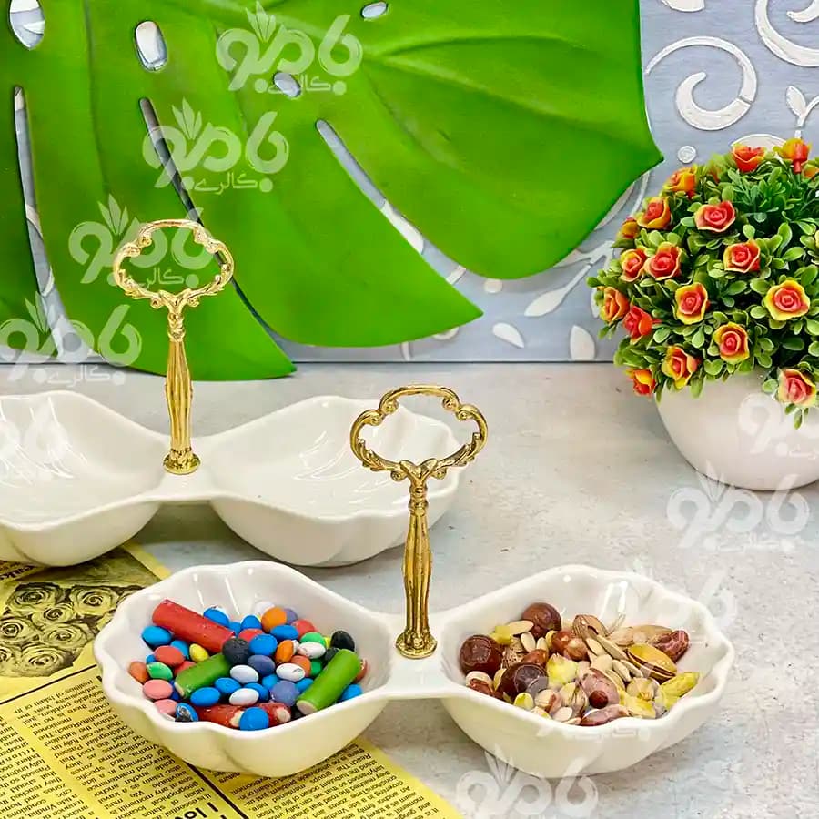 اردو خوری چینی دسته فلزی صدف