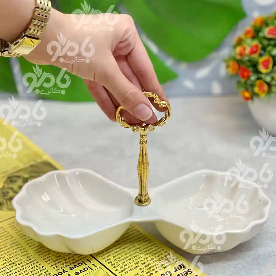 اردو خوری چینی دسته فلزی صدف — تصویر ۲