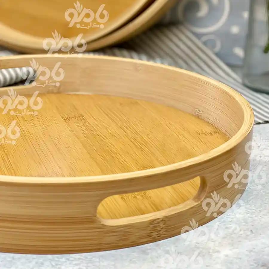 سینی بامبو گرد لبه دار در 4سایز — تصویر ۲