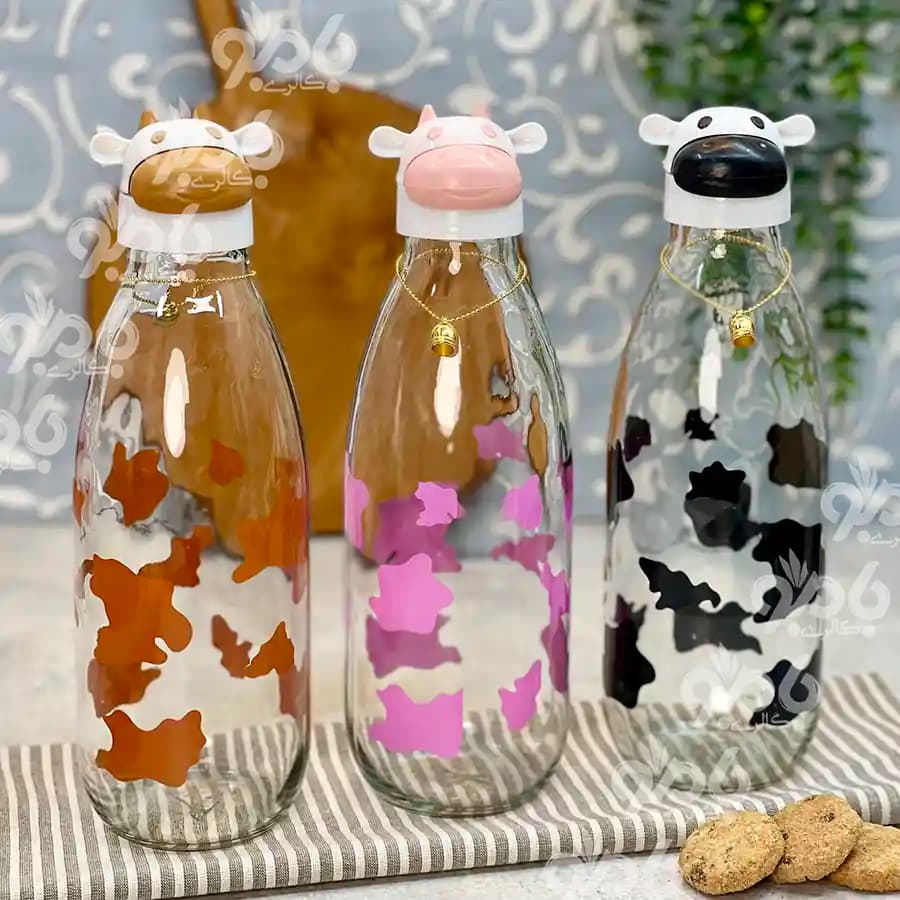 بطری شیر شیشه ای میلکا رنگی