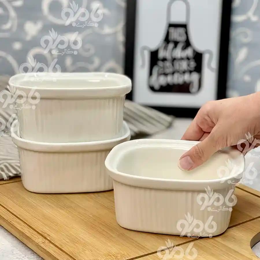پیاله تارت چینی مربع رینگی