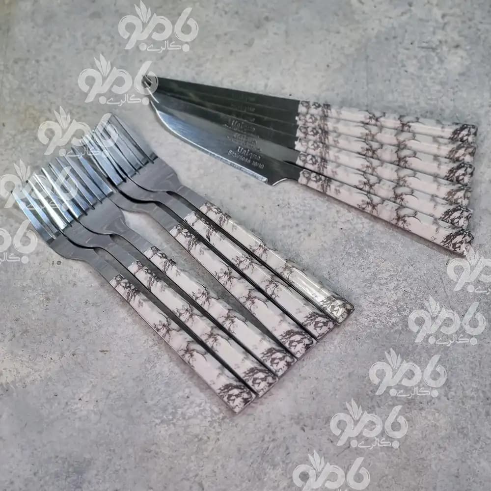 کارد و چنگال جعبه دار ماربل یونیک