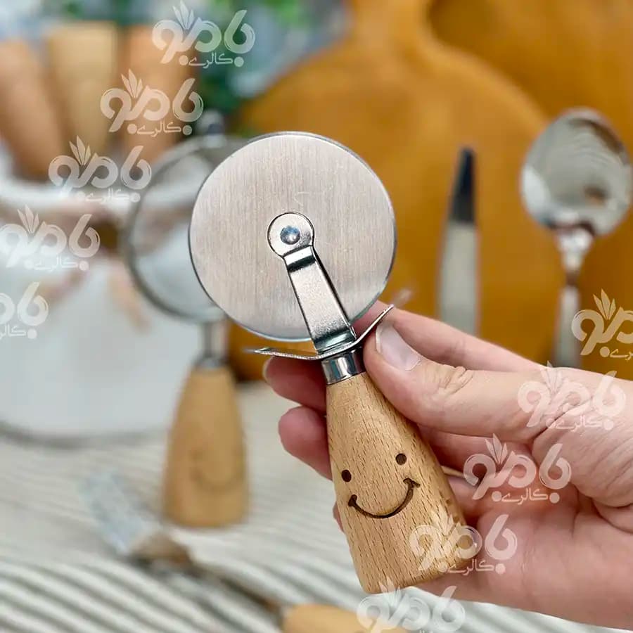 ست ابزار آشپزخانه دسته چوبی لبخند — تصویر ۲