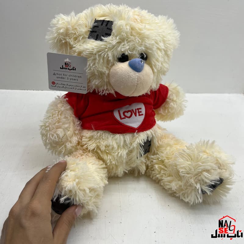 عروسک ناب سل مدل پولیشی خرس طرح LOVE ارتفاع 25 سانتی متر — تصویر ۴