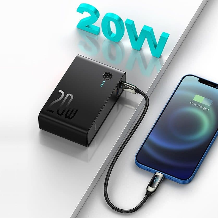 پاوربانک و شارژر دیواری باسئوس مدل PPNL0100 ظرفیت 10000 میلی آمپر ساعت — تصویر ۲