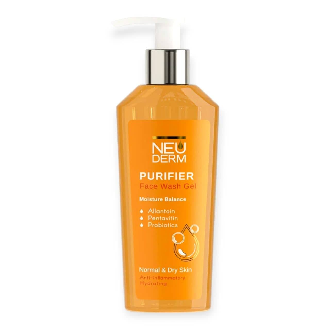 ژل شستشوی پوست نرمال تا خشک نئودرم NEUDERM مدل پمپی سری جدید حجم 200 میلی لیتر