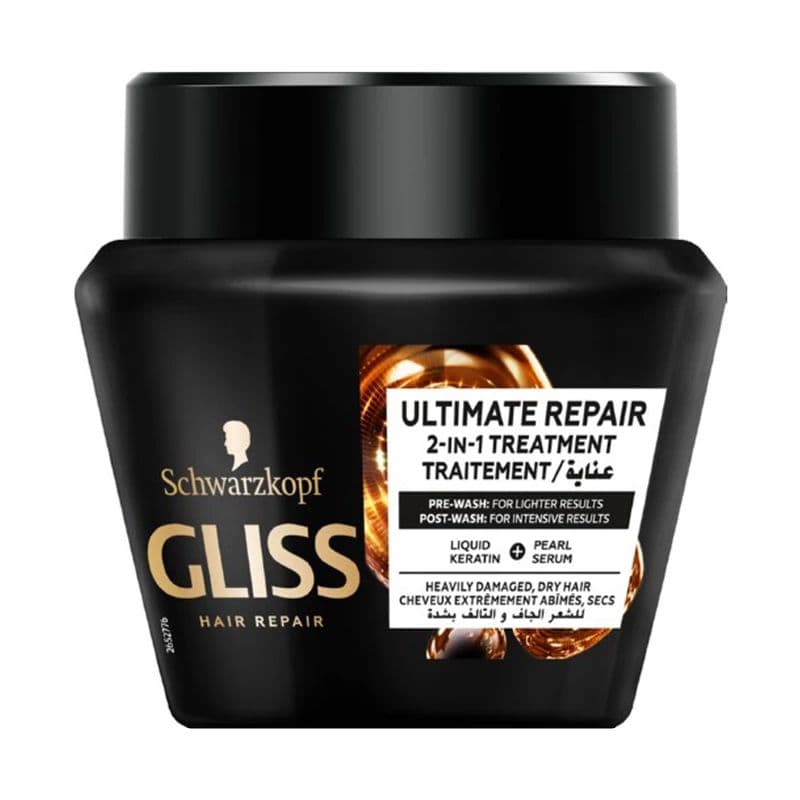 ماسک مو 2 در 1 گلیس GLISS مشکی مدل Ultimate Repair حجم 300 میلی لیتر